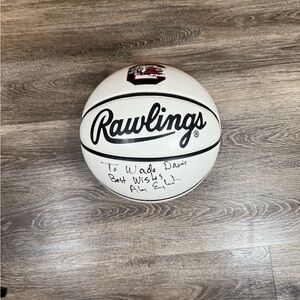 Memorabilia Gamecock Rawlings Orange/White Basketball signed by Alex English